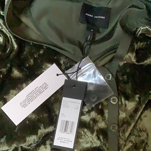 Marc Jacobs Henley Green Velvet-Effect Dress - Picture 9 of 12